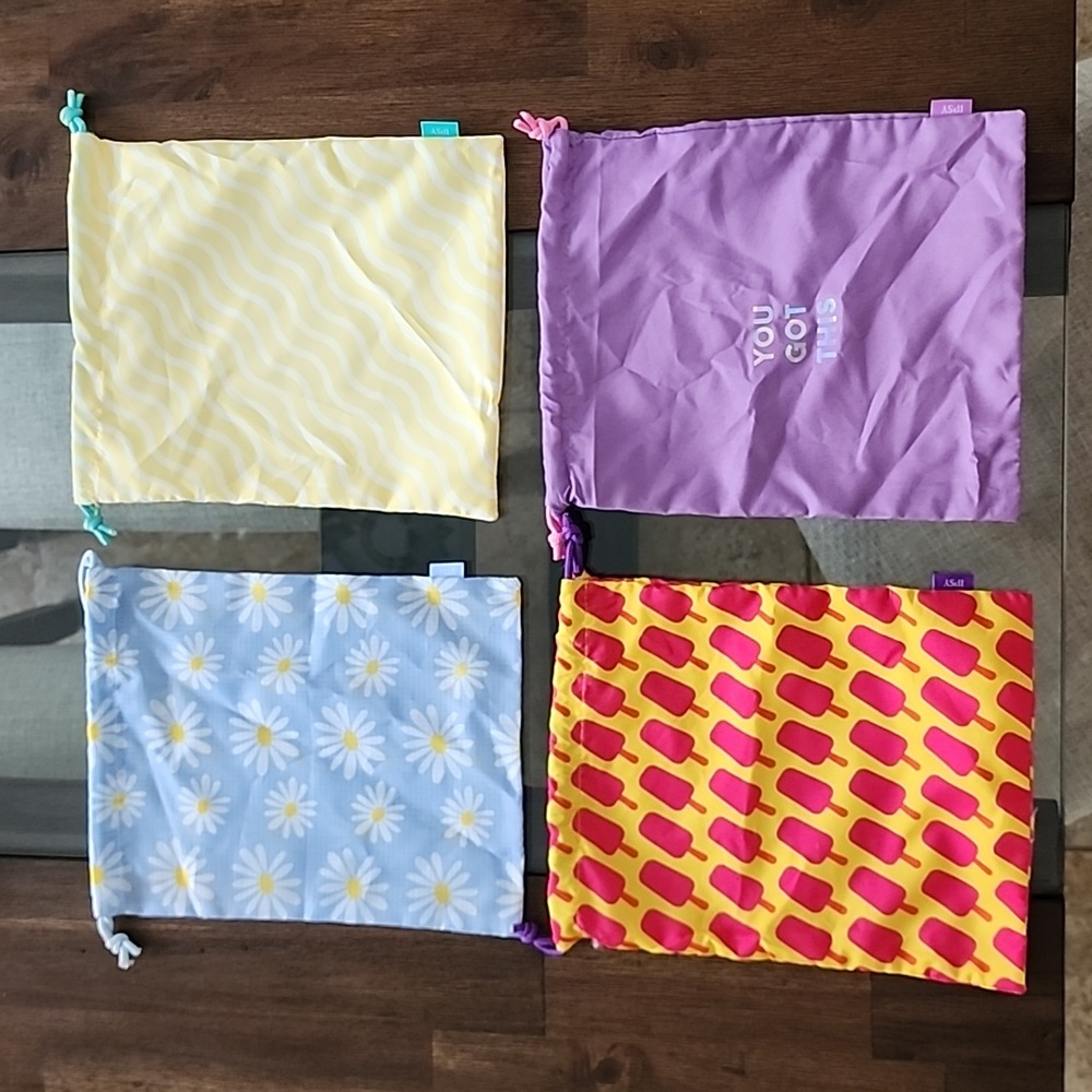 Ipsy Cosmetic Drawstring Makeup Bags - 4 shown